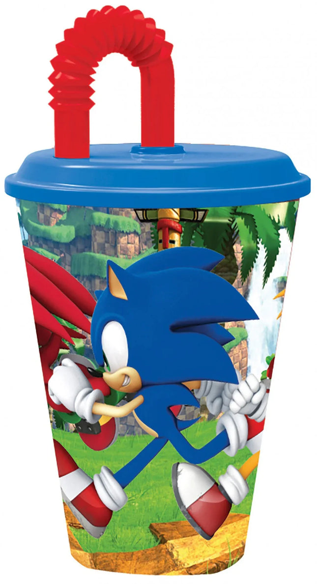 Sonic a sündisznó Speedy szívószálas pohár, műanyag 430 ml
