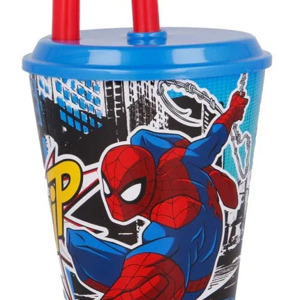 Pókember Streets szívószálas pohár, műanyag 430 ml