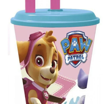 Mancs Őrjárat Girls szívószálas pohár, műanyag 430 ml