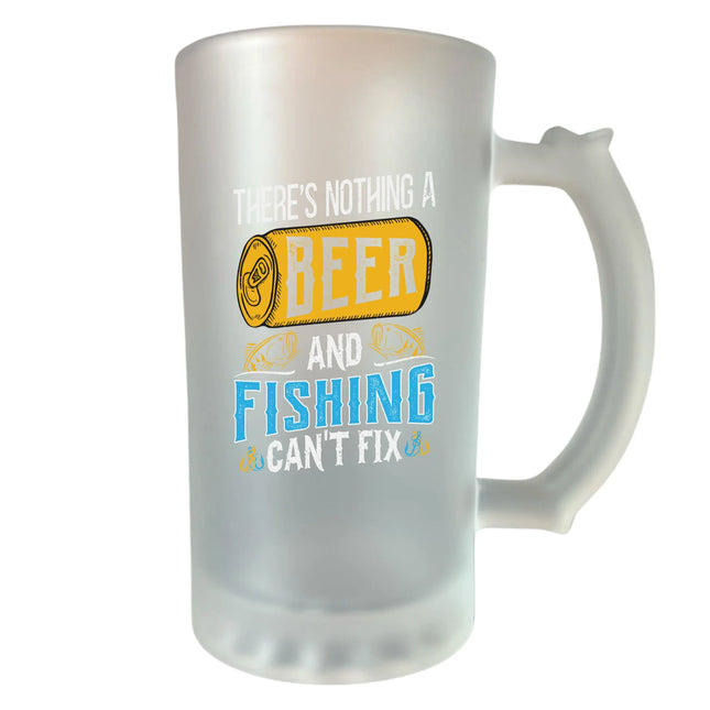 400 ml homokfújt söröskorsó Sör és pecázás – mindenre gyógyír! felirattal