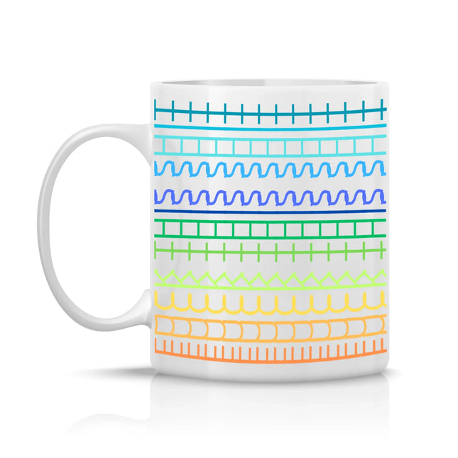 Színes, feliratos bögre „Fuck This Shit” mintával, fehér háttérrel, egyedi és szókimondó stílusban.