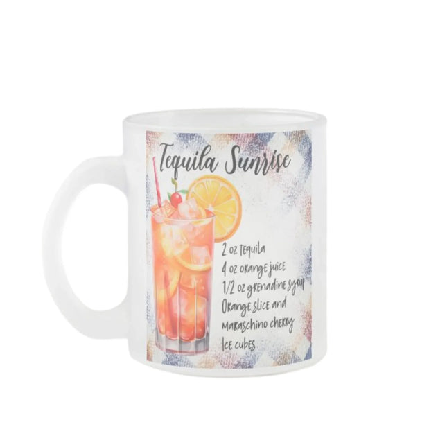 Egyedi bögre amin a tequila sunrise koktél recept szerepel