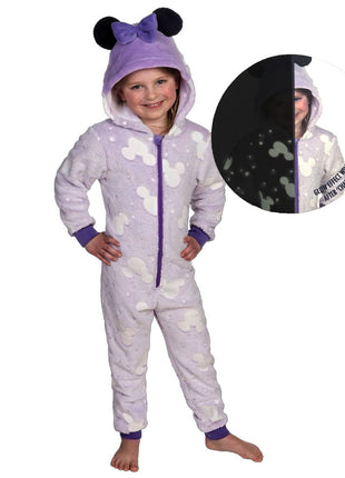 Disney Minnie sötétben világító gyerek hosszú pizsama, overál 7 - 8 év / 122 - 128 cm