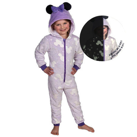 Disney Minnie sötétben világító gyerek hosszú pizsama, overál 7 - 8 év / 122 - 128 cm