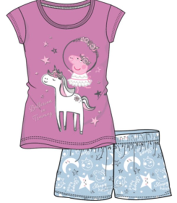 Peppa malac Unicorn gyerek rövid pizsama 3 - 4 év / 98 - 104 cm