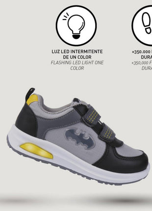Batman Grey LED villogó, világító utcai cipő 32