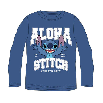 Disney Lilo és Stitch, A csillagkutya Athletic Blue gyerek hosszú póló, felső 3 év / 98 cm