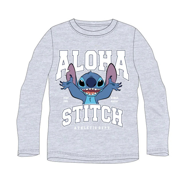 Disney Lilo és Stitch, A csillagkutya Athletic Grey gyerek hosszú póló, felső 4 év / 104 cm