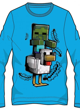 Minecraft Chicken Jockey gyerek hosszú ujjú póló, felső 8 év / 128 cm