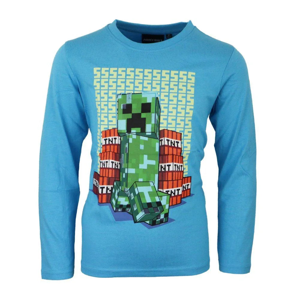 Minecraft Block Blaster sötétben világító gyerek hosszú ujjú póló, felső 8 év / 128 cm