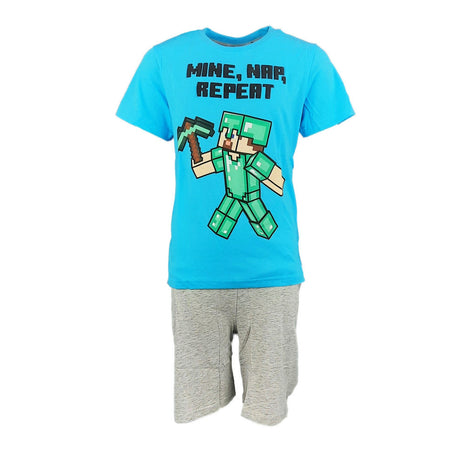 Minecraft Mine Nap Repeat gyerek rövid pizsama 10 év / 140 cm