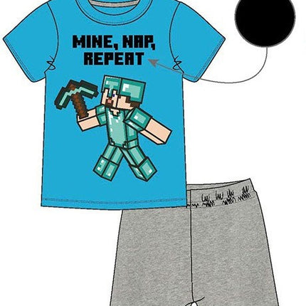 Minecraft Mine Nap Repeat gyerek rövid pizsama 12 év / 152 cm