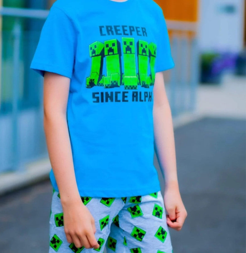 Minecraft Alpha gyerek rövid pizsama 8 év / 128 cm