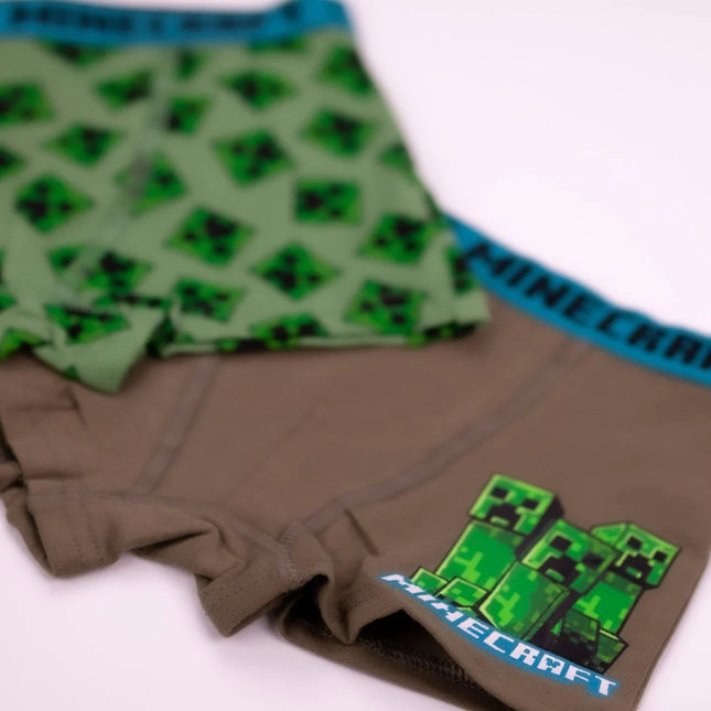 Minecraft Green Mob gyerek boxeralsó 2 darab/csomag 6 év / 116 cm