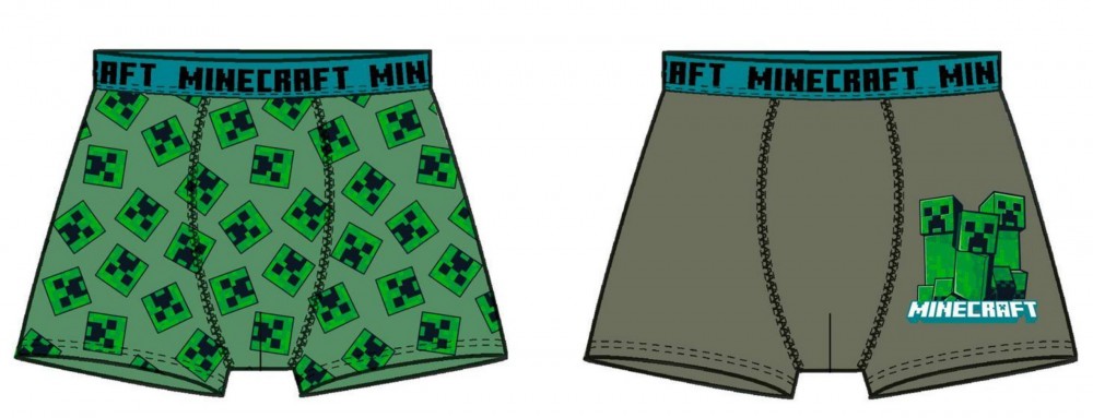 Minecraft Green Mob gyerek boxeralsó 2 darab/csomag 6 év / 116 cm