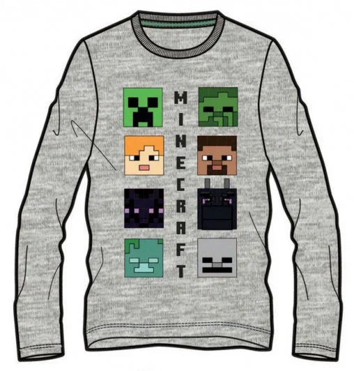 Minecraft Lineup gyerek hosszú ujjú póló, felső 8 év / 128 cm