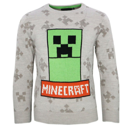 Minecraft Grey gyerek kötött pulóver 12 év / 152 cm