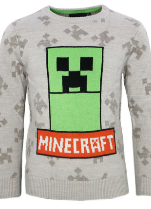 Minecraft Grey gyerek kötött pulóver 6 év / 116 cm