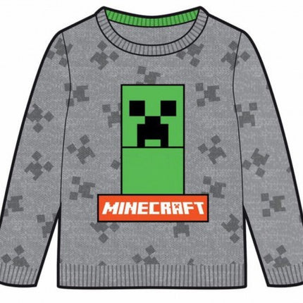 Minecraft Grey gyerek kötött pulóver 6 év / 116 cm