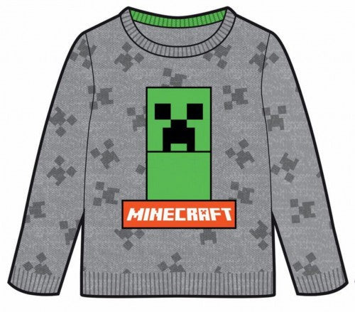 Minecraft Grey gyerek kötött pulóver 8 év / 128 cm