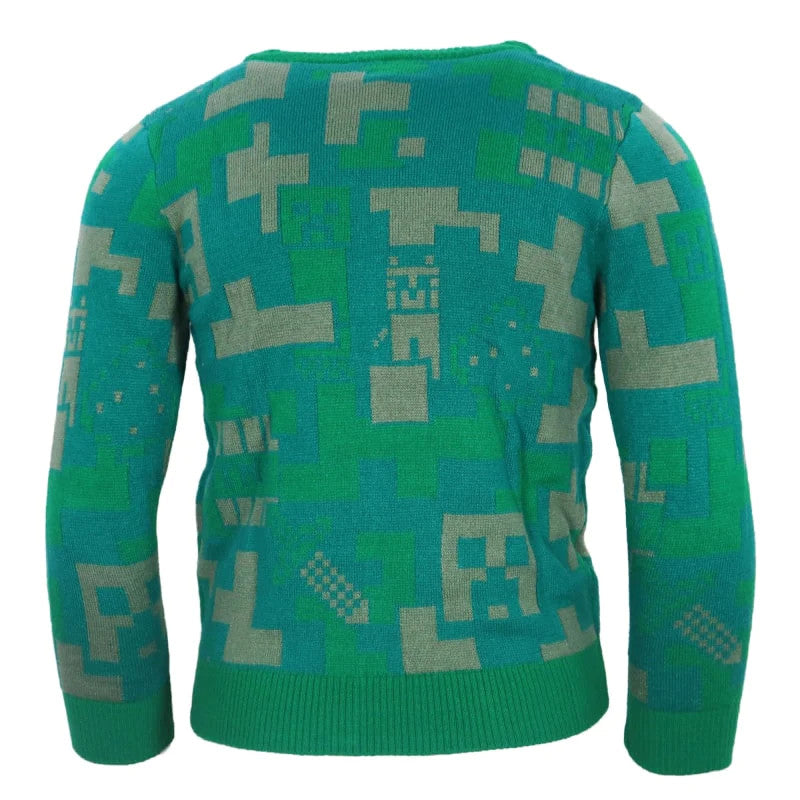 Minecraft Green gyerek kötött pulóver 10 év / 140 cm