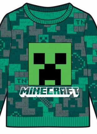 Minecraft Green gyerek kötött pulóver 10 év / 140 cm