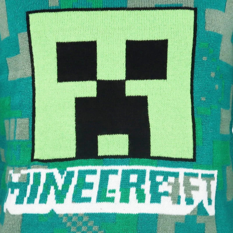 Minecraft Green gyerek kötött pulóver 8 év / 128 cm