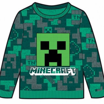 Minecraft Green gyerek kötött pulóver 9 év / 134 cm