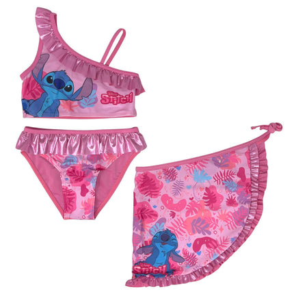 Disney Lilo és Stitch, A csillagkutya Tropic Pink gyerek bikini és sarong szett 6 - 8 év / 116 - 128 cm