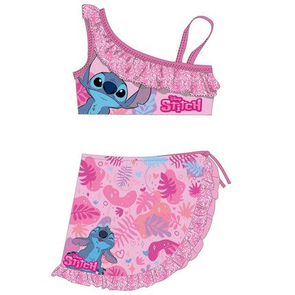 Disney Lilo és Stitch, A csillagkutya Tropic Pink gyerek bikini és sarong szett 6 - 8 év / 116 - 128 cm