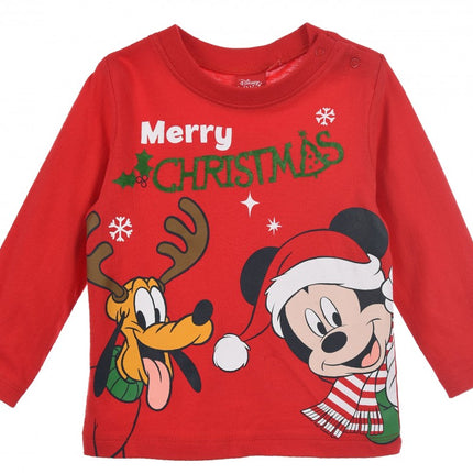 Disney Mickey Pluto Red Karácsonyi baba póló, felső 18 hó