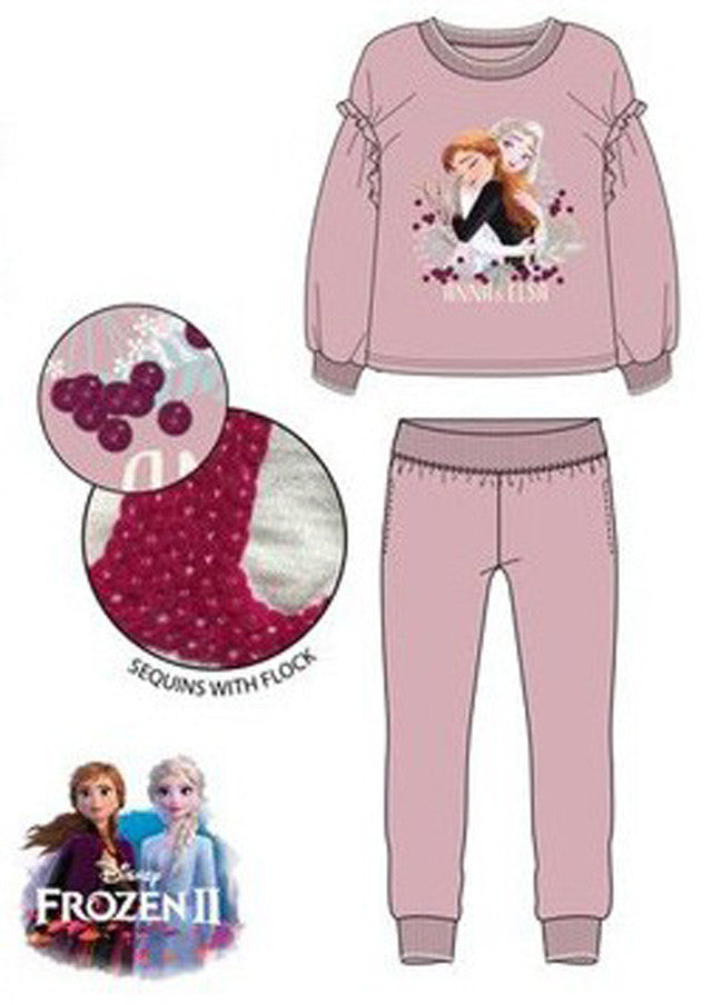 Disney Jégvarázs Fondness Pink gyerek flitteres melegítő, jogging szett 8 év / 128 cm