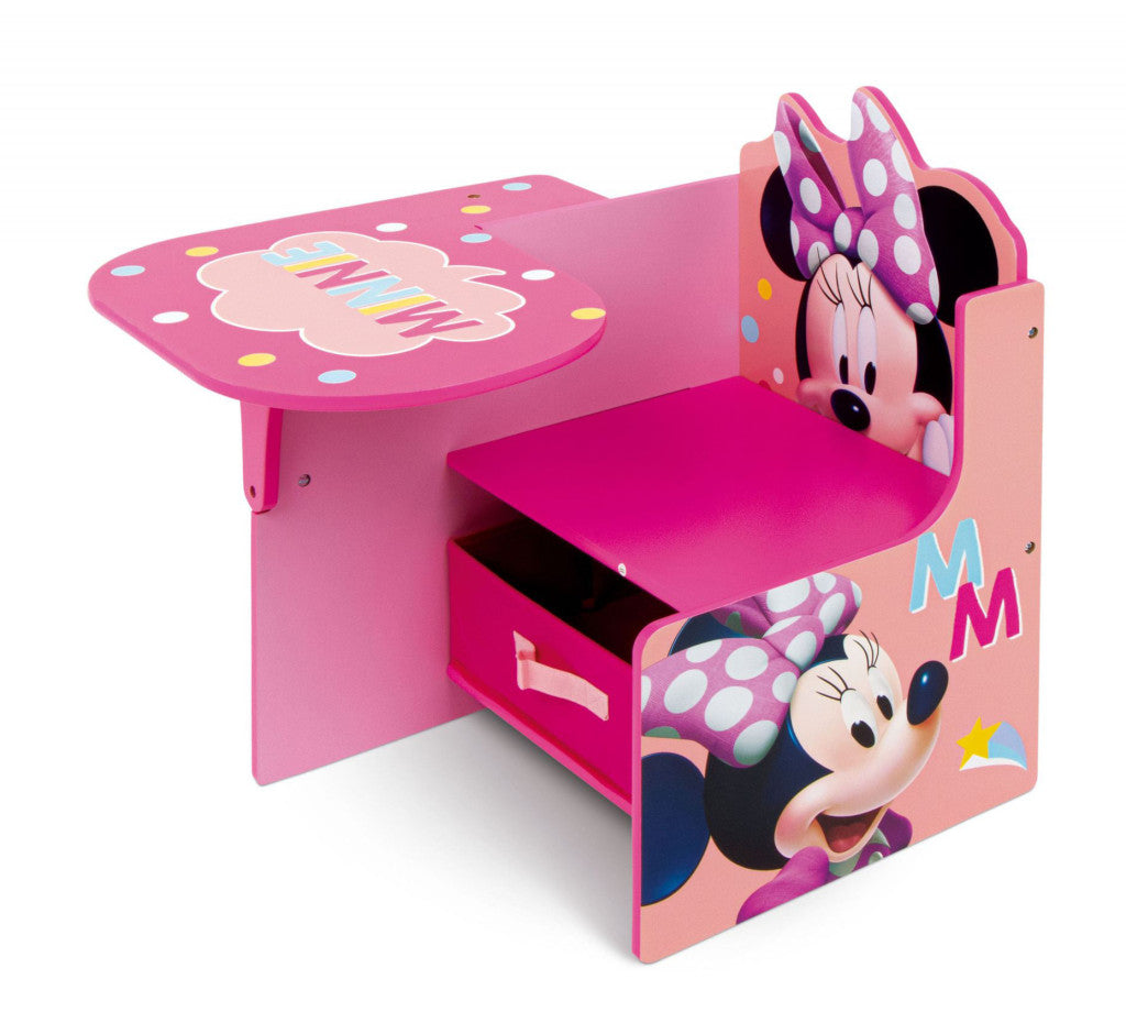 Disney Minnie Dots fa szék és íróasztal szett játéktárolóval