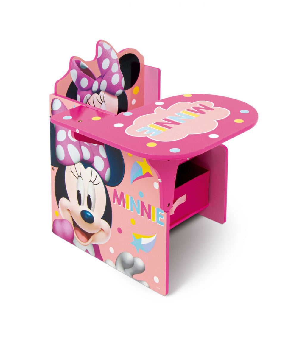 Disney Minnie Dots fa szék és íróasztal szett játéktárolóval