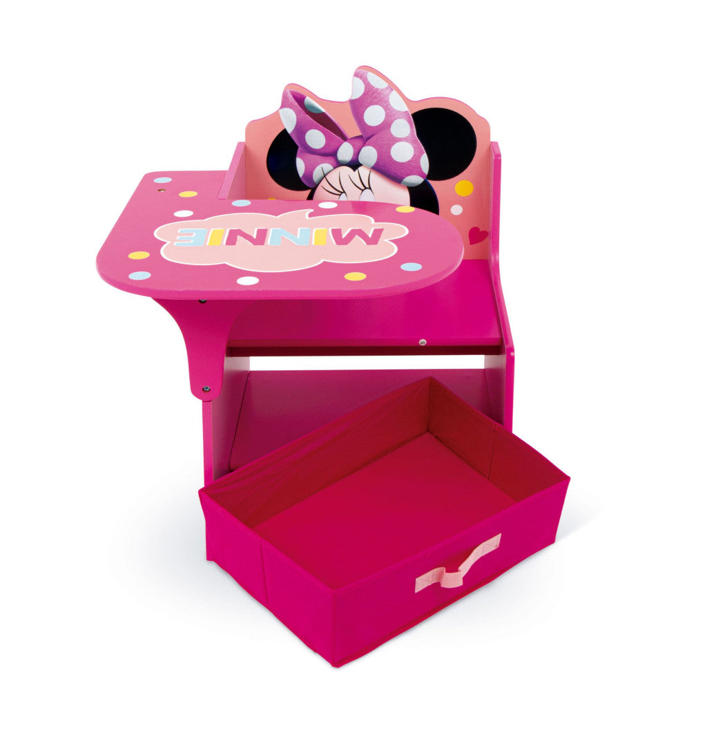 Disney Minnie Dots fa szék és íróasztal szett játéktárolóval