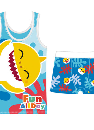 Baby Shark Fun Day trikó + boxer szett, rövid pizsama 2 - 7 év / 92 - 122 cm