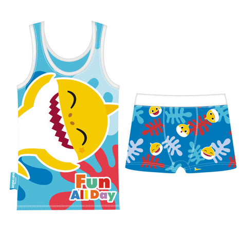 Baby Shark Fun Day trikó + boxer szett, rövid pizsama 2 - 7 év / 92 - 122 cm