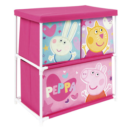 Peppa malac Friends játéktároló állvány 3 rekeszes 53x30x60 cm