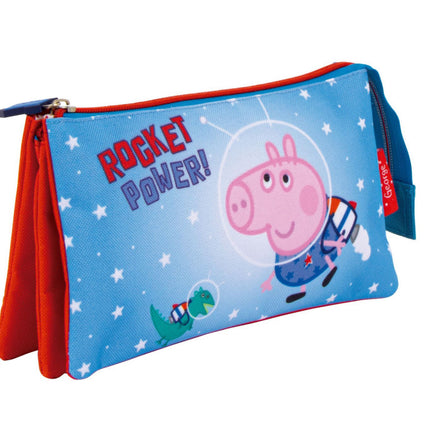 Peppa malac Rocket 3 rekeszes tolltartó 21 cm