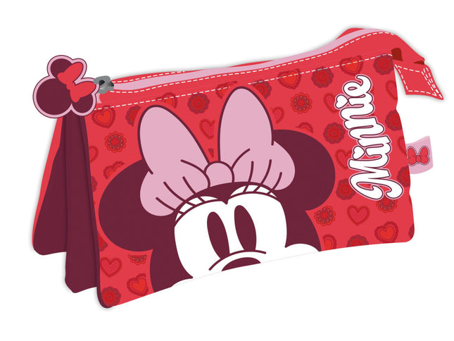 Disney Minnie 3 rekeszes tolltartó 21 cm