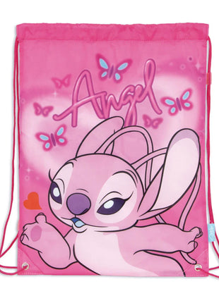 Disney Lilo és Stitch, A csillagkutya Pink Angel sporttáska, tornazsák 44 cm