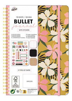 Bullet Journal, Blossom Mintás tervező füzet A5 matricával