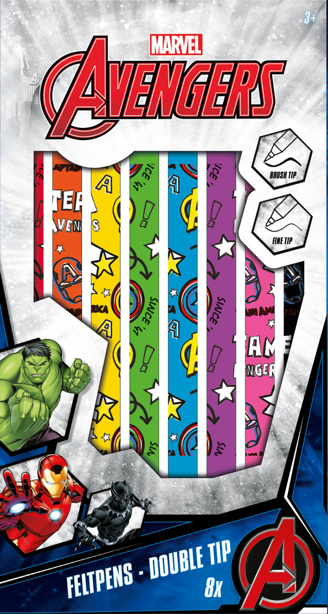 Bosszúállók kétoldalú filctoll 8 db-os