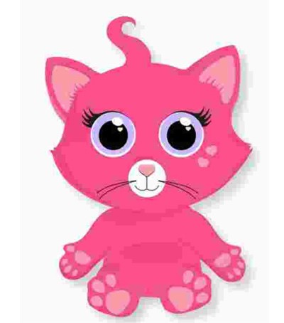 Ojo Pink Cica plüss figura 15 cm