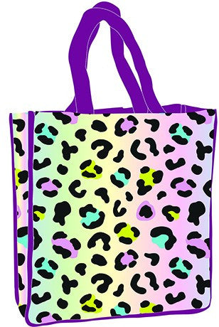Leopárd mintás hologrammos shopping bag 34 cm