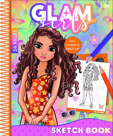 Glam Girls Eva spirál vázlatfüzet 24 lapos, matricával