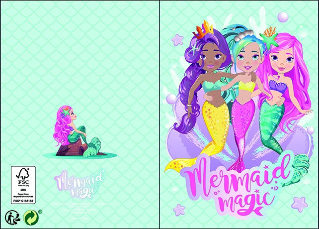 Sellő Magic 3D pop-up üdvözlőkártya + boríték