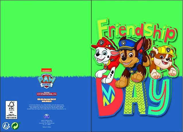 Mancs Őrjárat Friendship 3D pop-up üdvözlőkártya + boríték