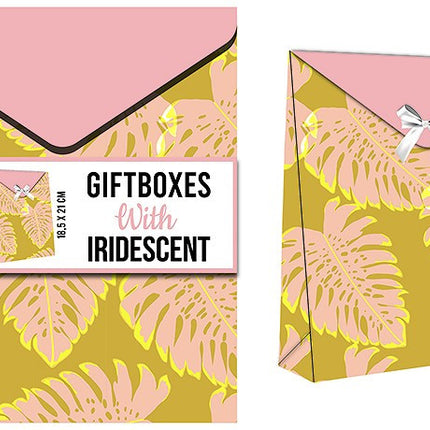 Falevél mintás Iridescent ajándékdoboz 2 db-os