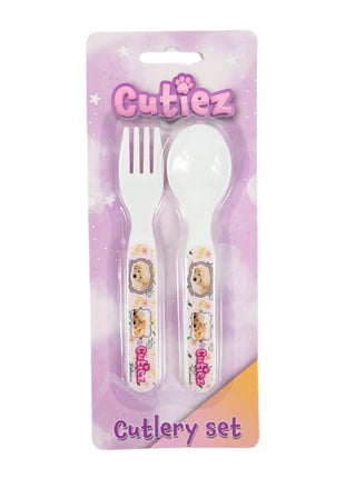 Állatos Cutiez műanyag evőeszköz készlet - 2 darabos